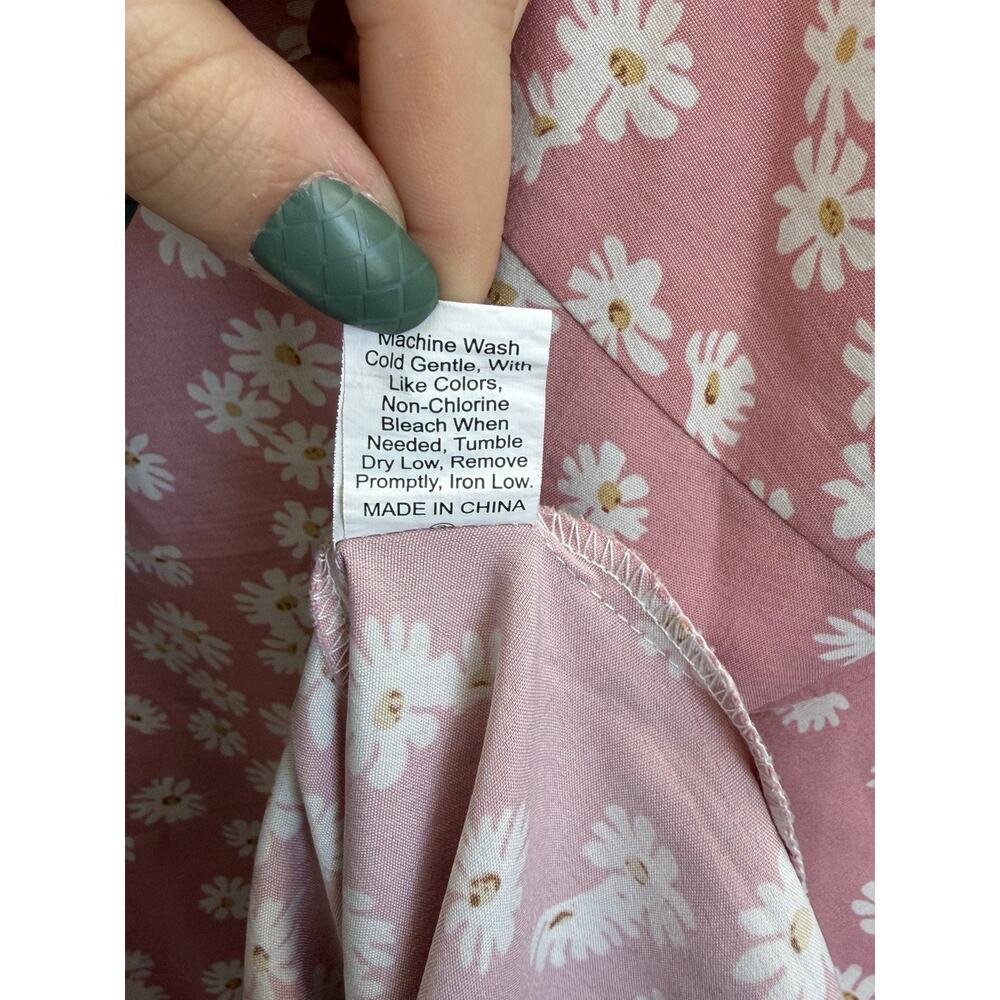 SHEIN Curve Womens Dress Size 3XL Pink Daisy Floral Sleeveless - Picture 5 of 10